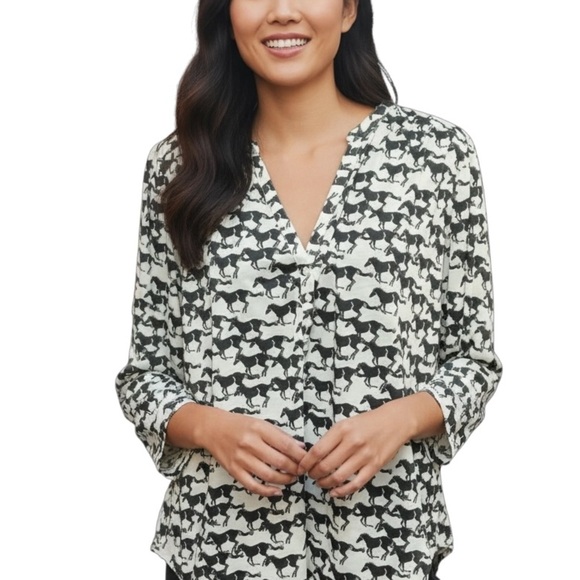 H&M Horse Print Tunic Blouse - Picture 1 of 9